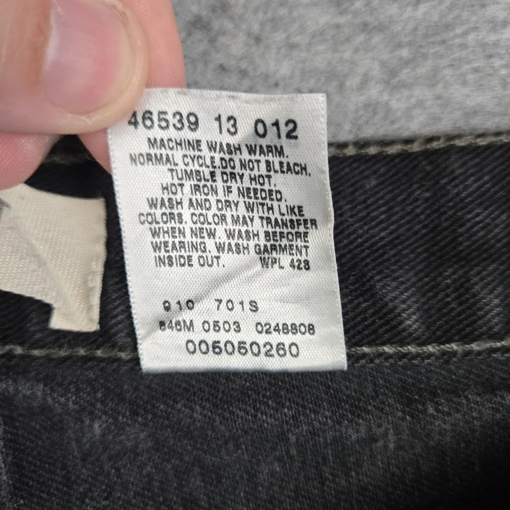 Vintage Levis 505 Jeans Men's 40x30 (Fits 38x29) Black Straight Grunge Y2K VTG